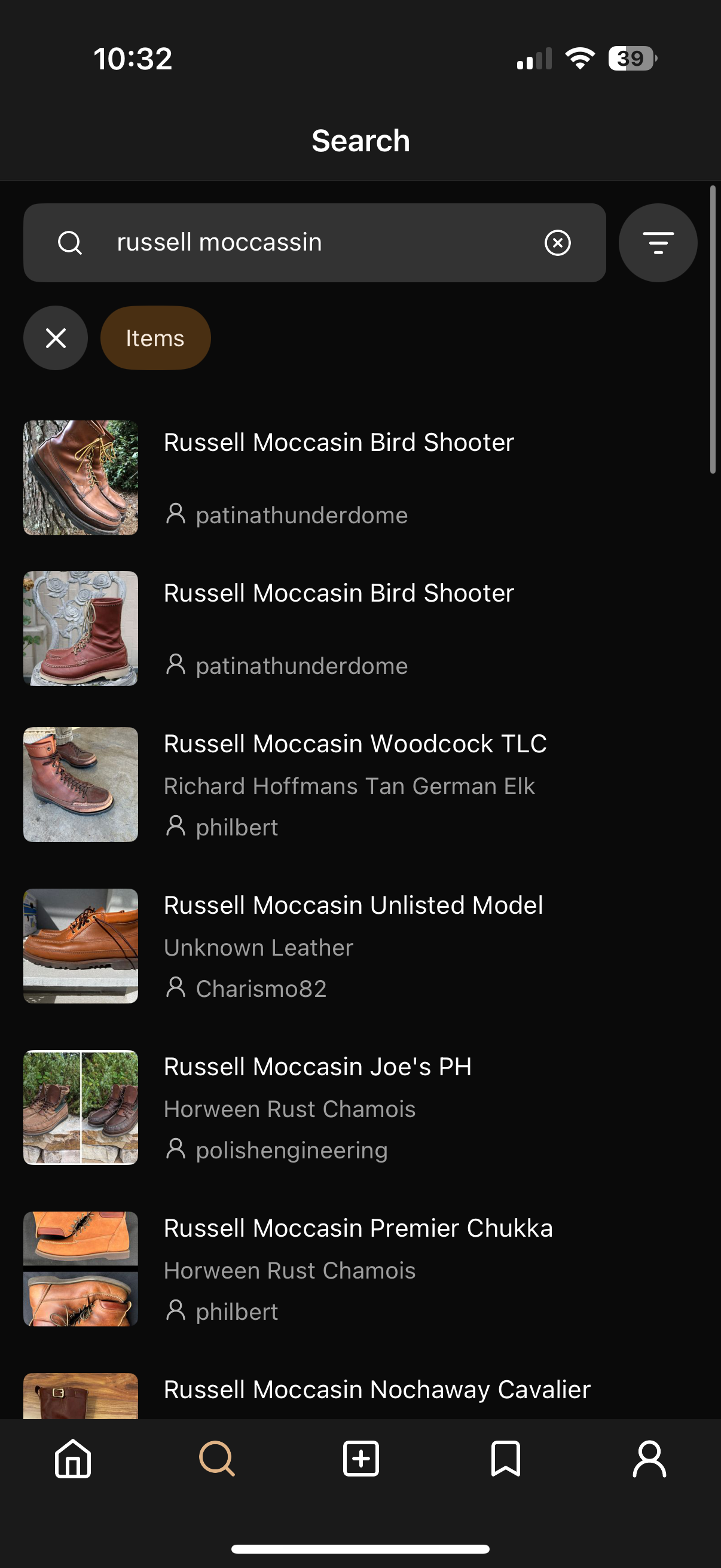 Items filter