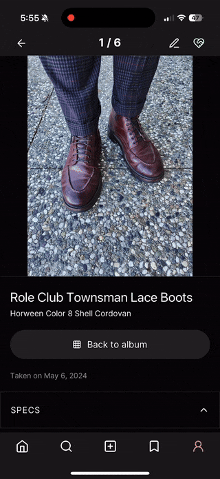 Photo actions menu