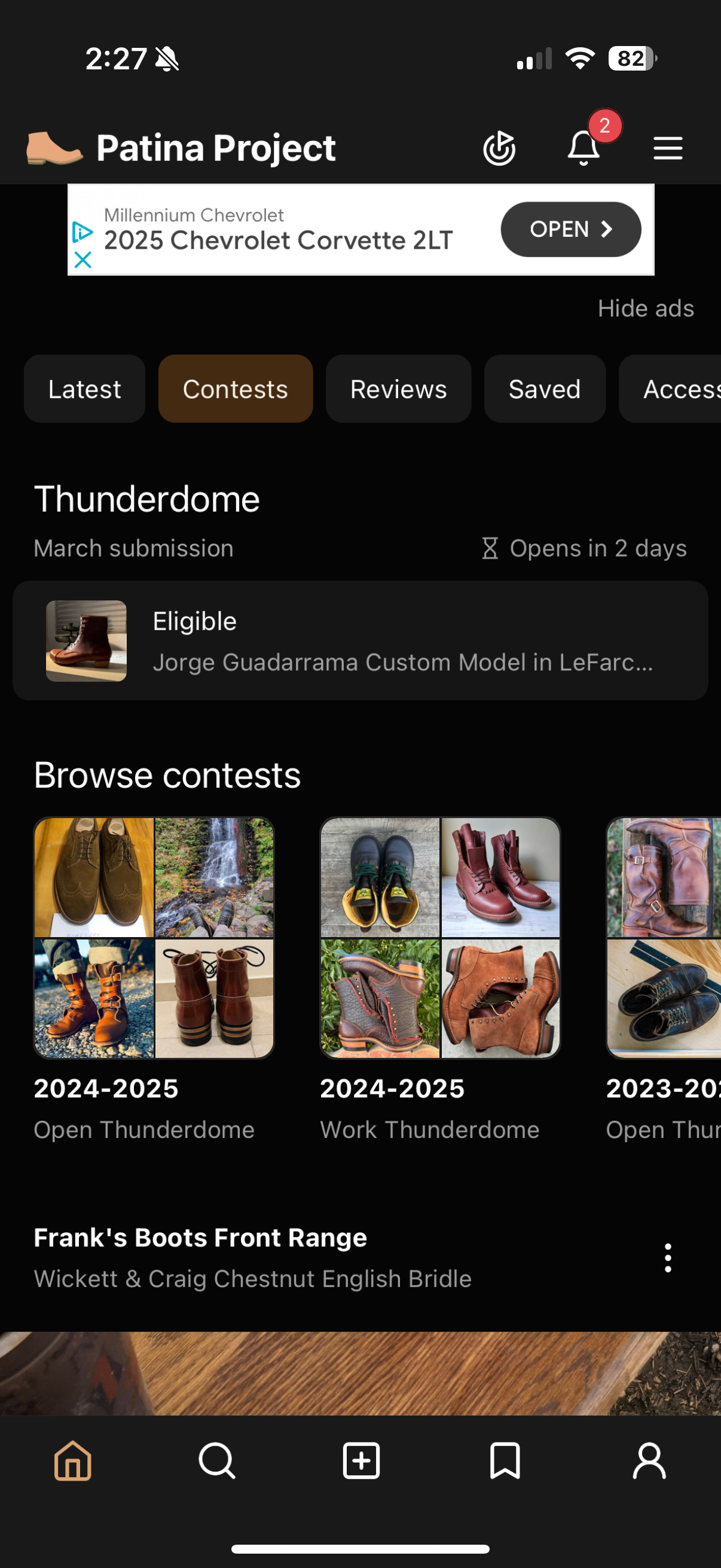 Contests tab